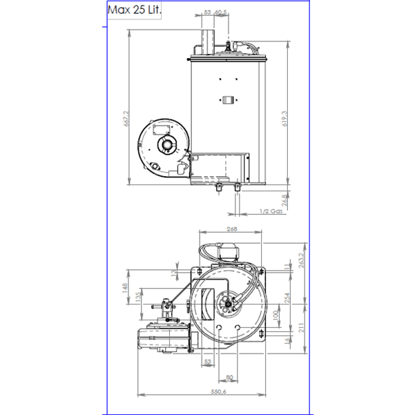 Mazzoni Boiler 25L, 12v