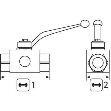BALL VALVE, 3 WAY + LEVER HANDLE 1/4"F x 1/4"F x 1/4"F STAINLESS STEEL