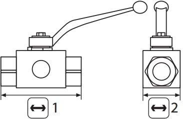 BALL VALVE, 3 WAY + LEVER HANDLE 3/4"F x 3/4"F x 3/4"F STAINLESS STEEL