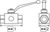 BALL VALVE, 3 WAY + LEVER HANDLE 3/4