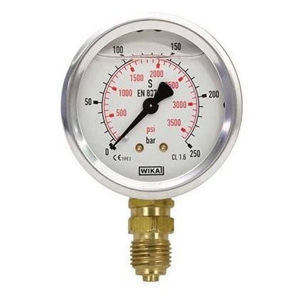 GAUGE 0-250 BAR 50MM 1/4"M SIDE WIKA