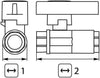 BALL VALVE + BUTTERFLY HANDLE 3/8