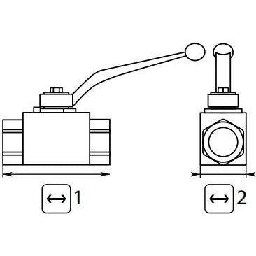BALL VALVE + LEVER HANDLE 1/2"F x 1/2"F STAINLESS STEEL