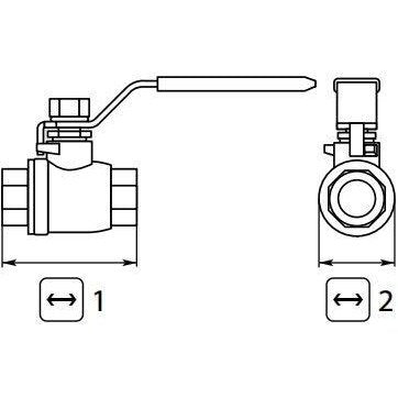 BALL VALVE + LEVER HANDLE 3/8"F x 3/8"F STAINLESS STEEL