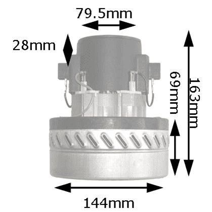 VAC MOTOR, 2 STAGE, 1000W, 230V, 50HZ, BYPASS