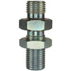 MALE TO MALE ZINC PLATED STEEL BULKHEAD FITTING AND LOCKNUT-3/8